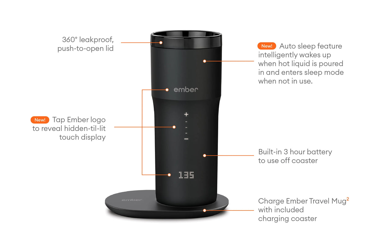 12 oz Black Temperature Control Smart Mug Z6095