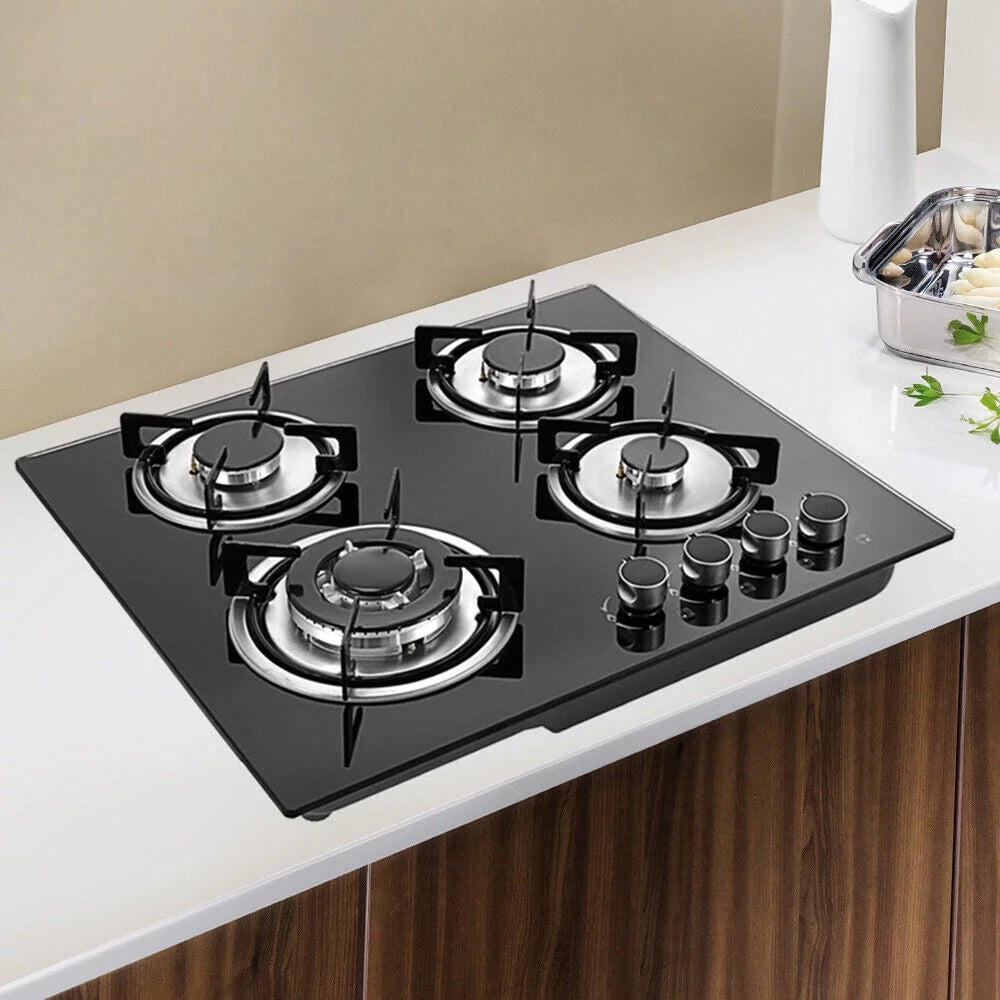 Black 4 Burners Built-In Gas Cooktop O791