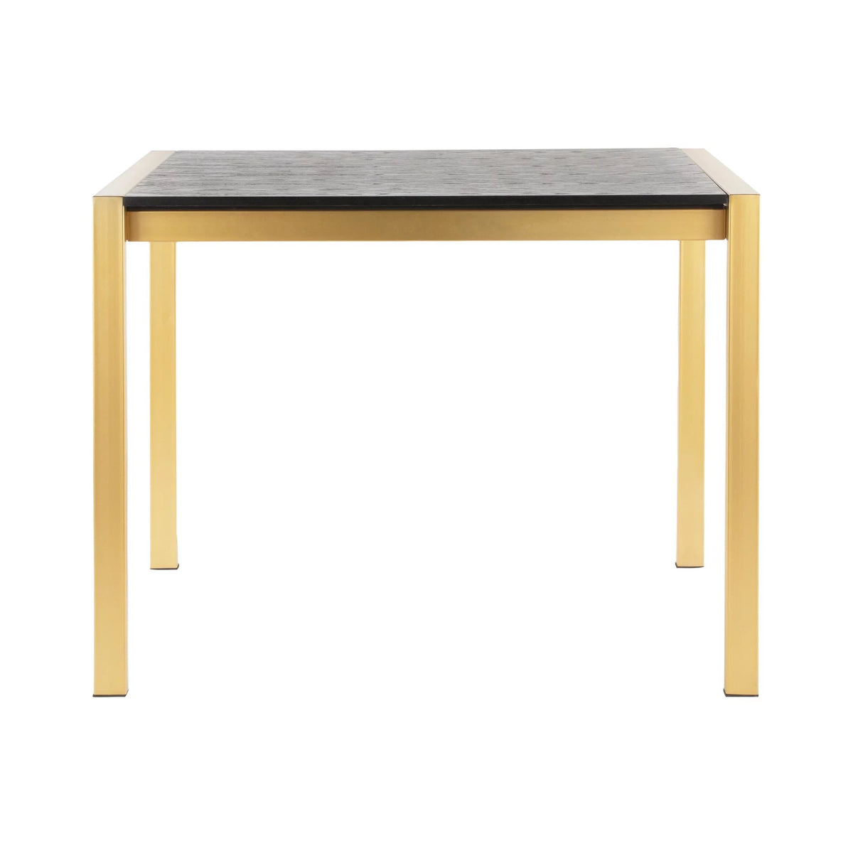 Contemporary Counter Table Gold Metal Black Wood Grain C5495