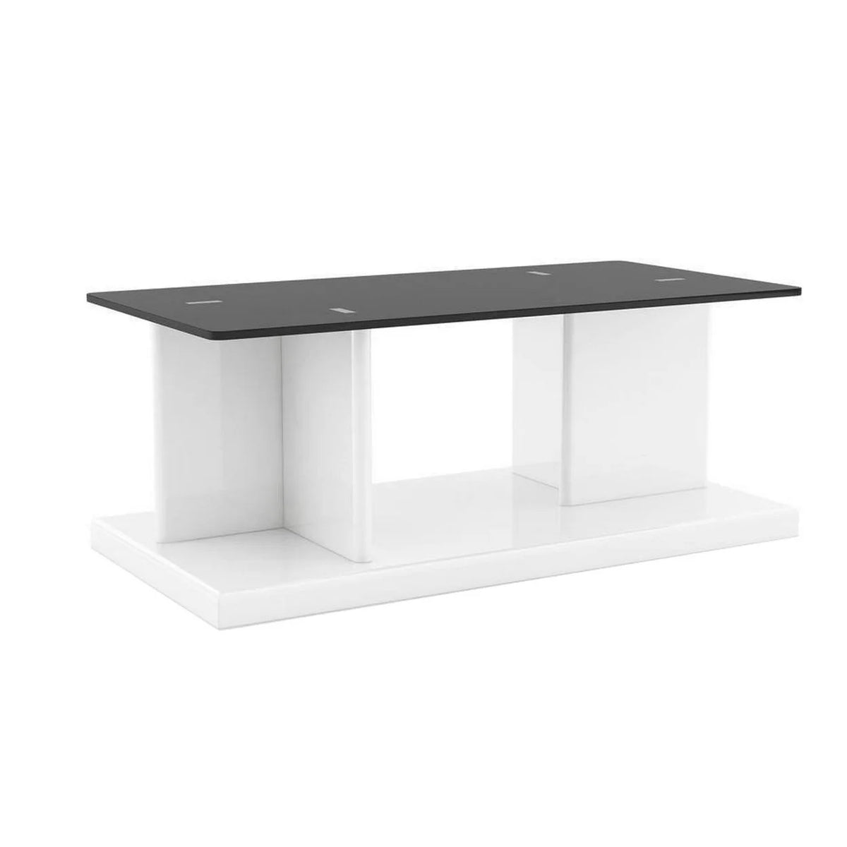 47 Inch White Wood Glass Top Coffee Table G776
