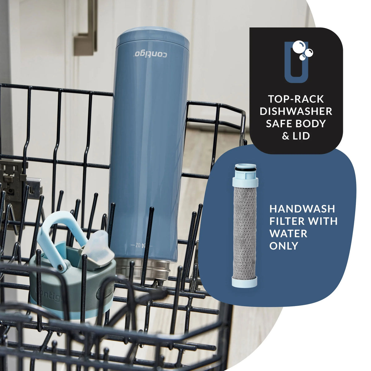 24 oz Stainless Steel Water Bottle with Straw Lid S19600