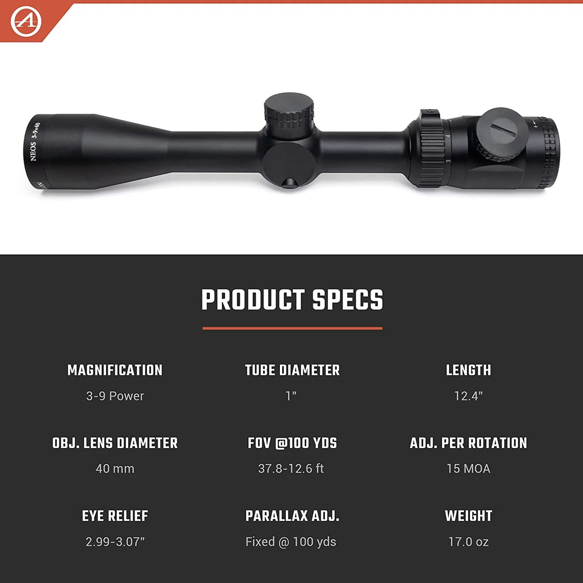 3-9x40 1 inch SFP BDC 500 IR Riflescope X36173