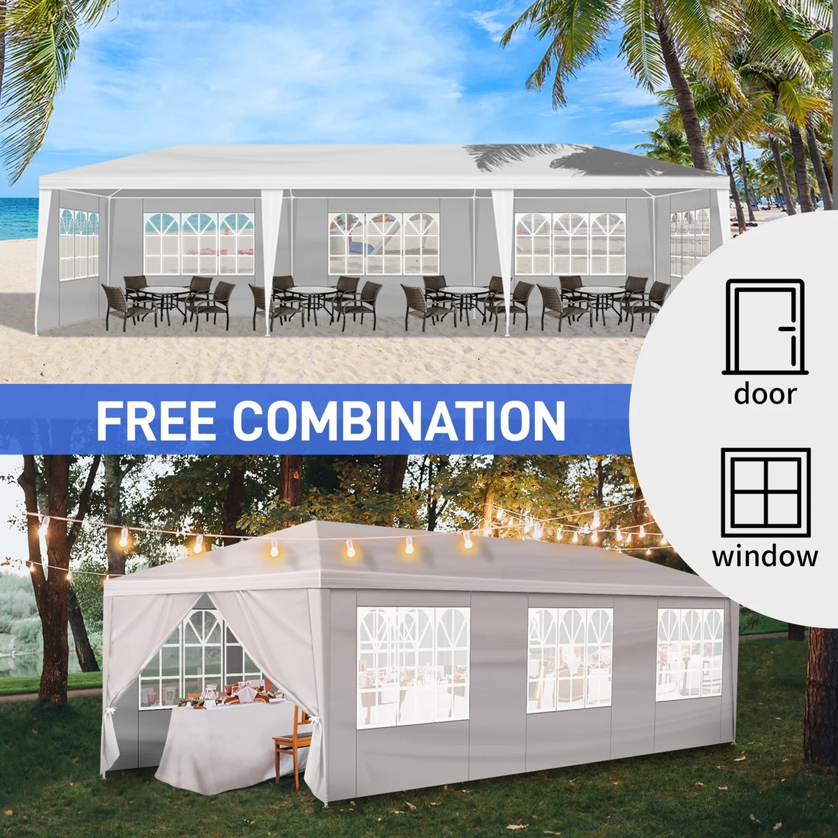 10' X 30' Canopy Tent with 8 Side Walls Q964