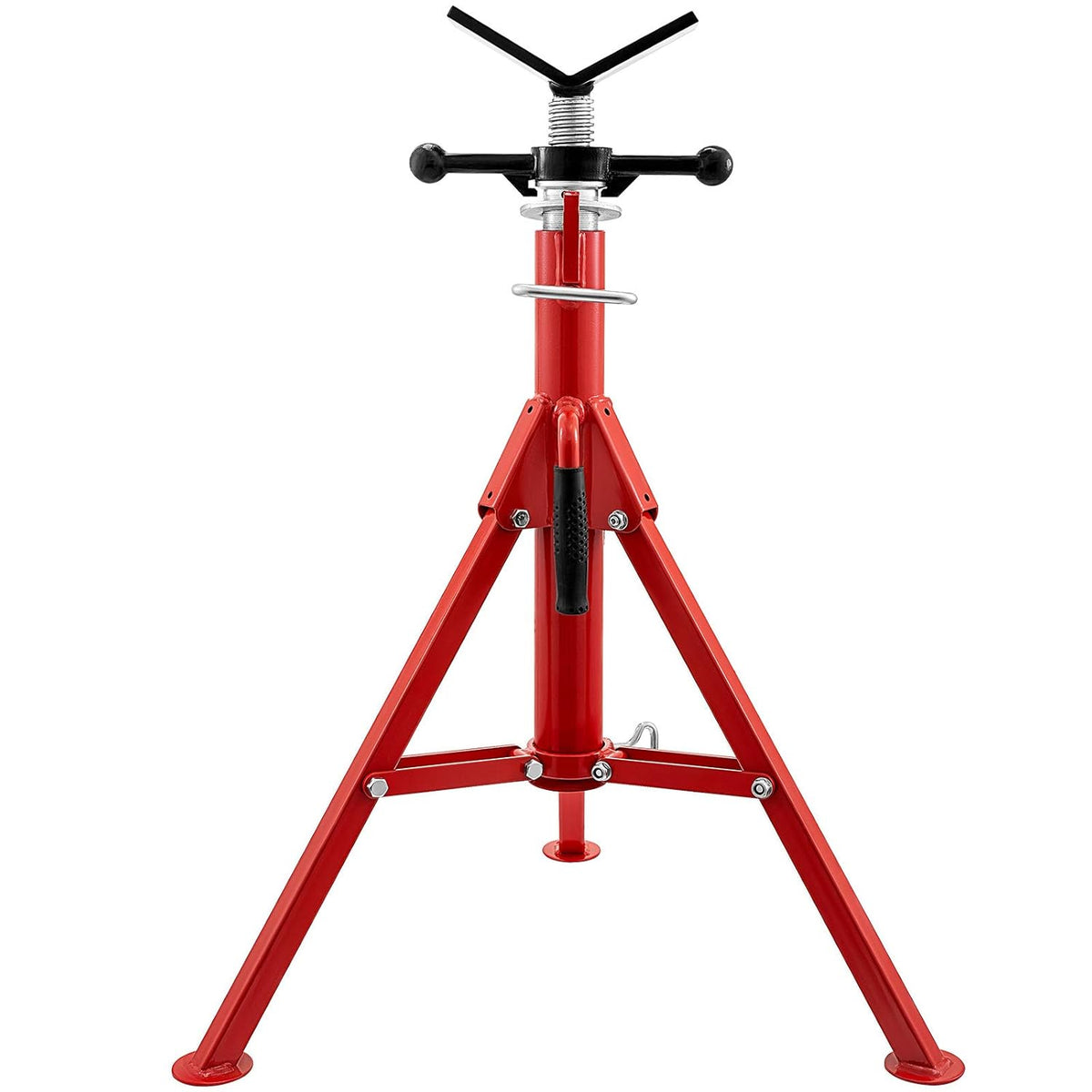 V Head Pipe Stand, Adjustable Height 28"-52", 2500 lb. Load Capacity, Carbon Steel L5088